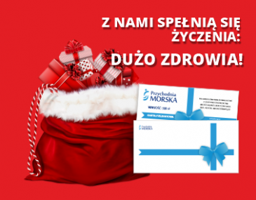 Z nami spełnią się życzenia: Dużo Zdrowia! A zamiast worka prezentów jedna karta.