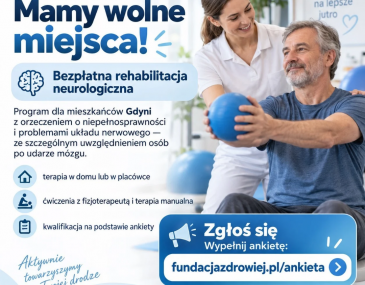 Bezpłatna rehabilitacja neurologiczna dla mieszkańców Gdyni - kolejna edycja programu w CM MORSKA