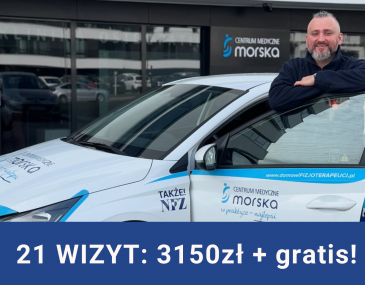 Pakiet 21 wizyt rehabilitacji domowej na terenie Trójmiasta i okolic z bezpłatnym dojazdem do Pacjenta. 